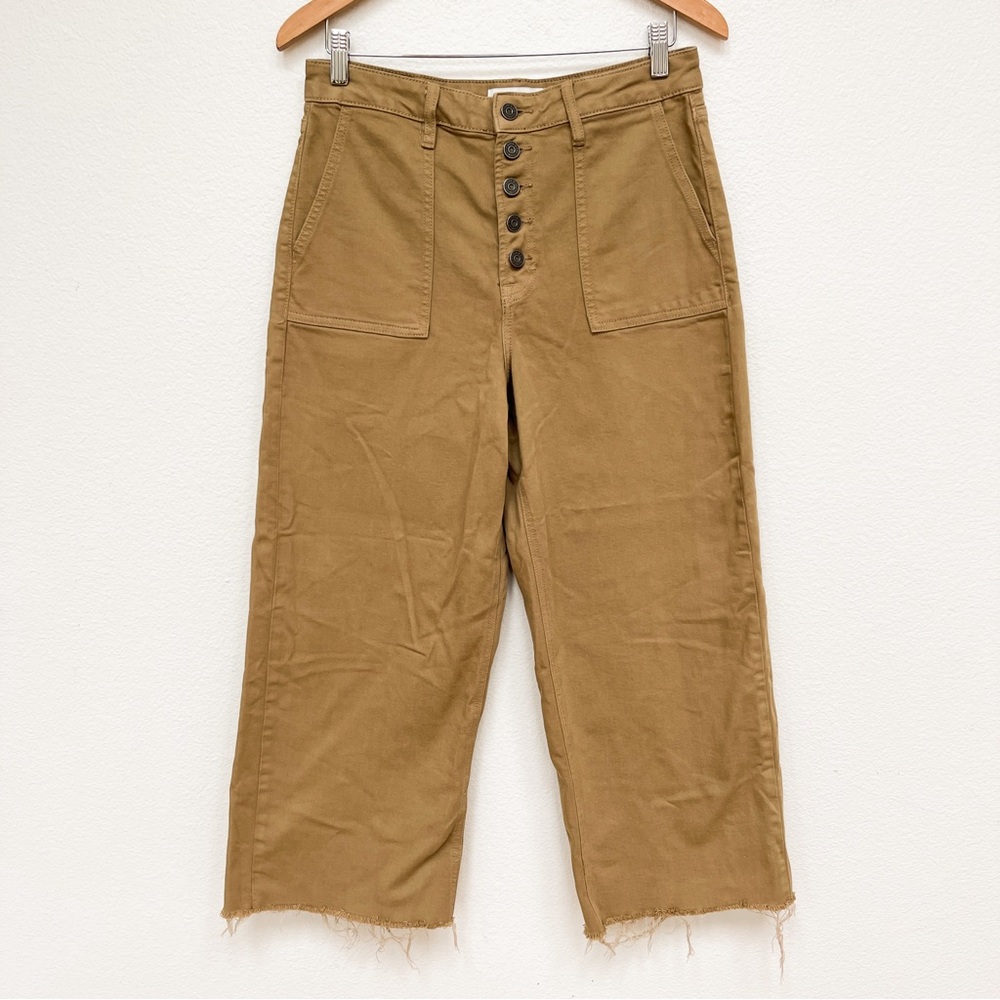 High-Waist Wide Leg Jeans in Khaki - Casual Flare Style